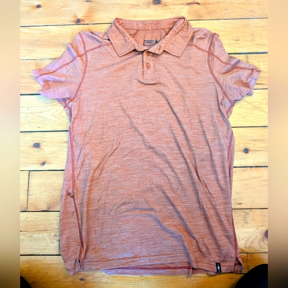 Smartwool Polo Merino 150 Size Medium Heather Orange Color - Picture 1 of 3